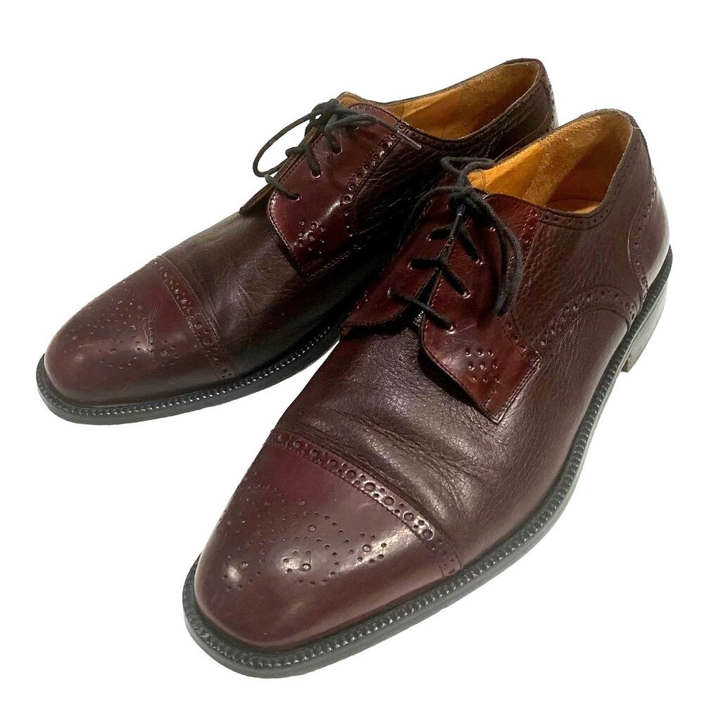 Johnston & Murphy Cellini OXBLOOD Wingtip Oxfords ITALY Brogues | 10M